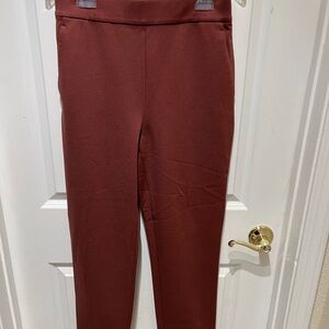 NWT Ann Taylor the Easy Ankle High Rise Tapered Cuffed Pants in Brown size Small
